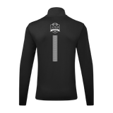 The Click & Collect Iowa State Black Mens 1/4 Zip from College Football Ireland Store features a white geometric stripe down the back and a top badge reading Aer Lingus 4 Star Street League 2023 with an airplane icon.