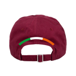 The Click & Collect Iowa State Cardinal Cap from College Football Ireland Store is maroon, shown from the back with a curved green, white, and orange stripe above the adjustable strap.