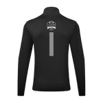 The Click & Collect K-State Charcoal Mens 1/4 zip from College Football Ireland Store features a white crest and large number 1, both centered on the upper back.