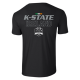 The Click & Collect K-State Black T-shirt by College Football Ireland Store features K-STATE in bold above IRELAND on the back, plus an Aer Lingus College Football Classic 2024 logo with a small Irish flag.