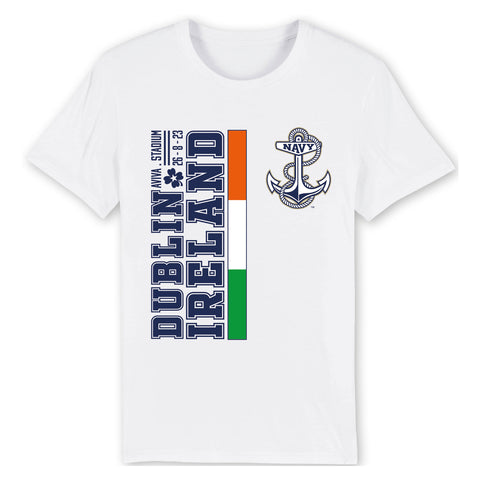 Navy Team Anchor Logo White T-Shirt