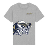 Navy Team Goat Logo Grey T-Shirt
