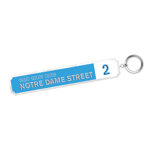 Notre Dame Street Sign Keyring